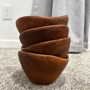 Vintage Genuine Goodwood Teak Bowls set of 4
